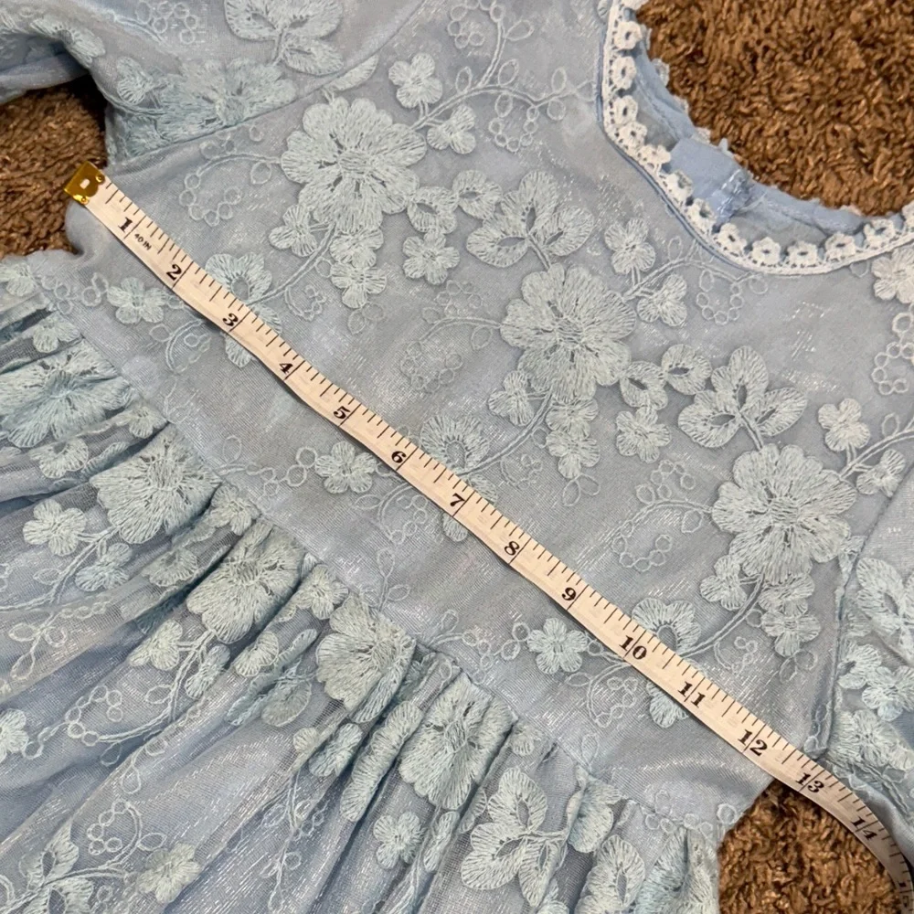 NNJXD Elegant Blue Lace Girls Kids Dress Size 8